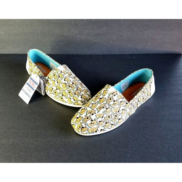 NWT Skechers BOBS Scooby Doo Print Canvas Slip On Shoes Sz 9 39 Comfort Flats - Picture 1 of 16